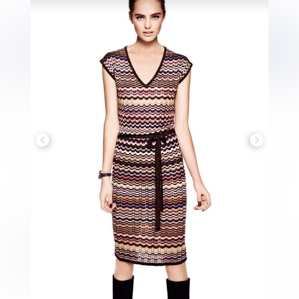 Missoni Lindex Belted Midi Dress Size S